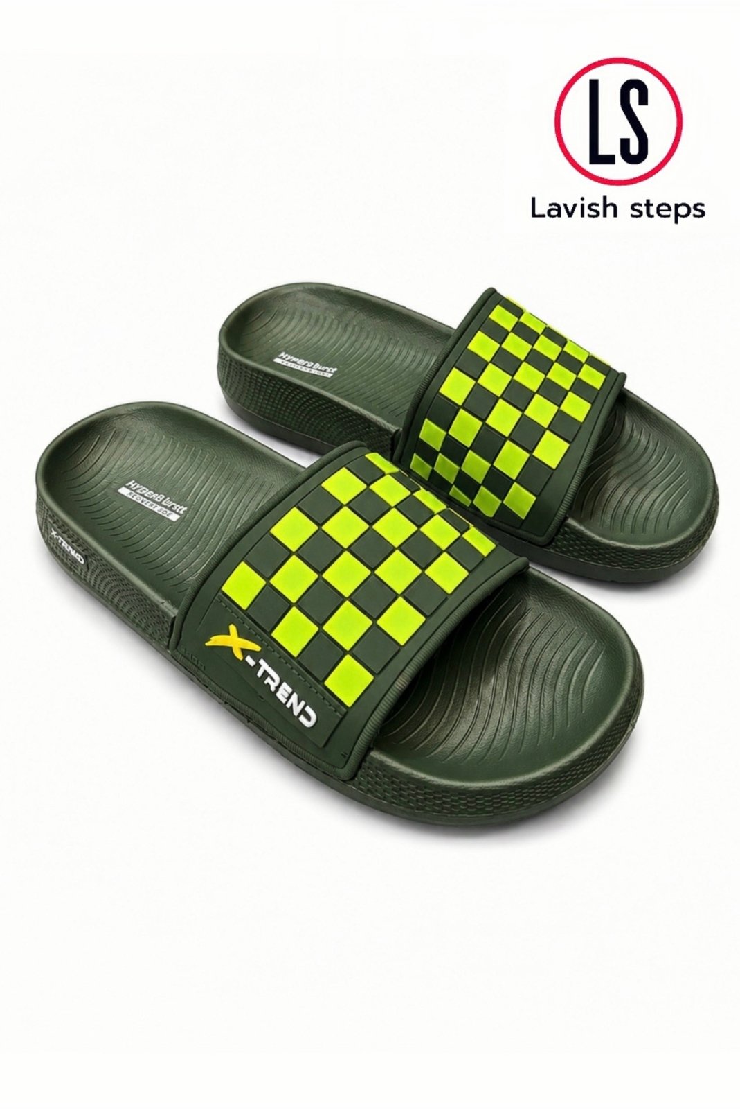 LAVISH ELITE CHECK SLIDES | PREMIUM EXPORT QUALITY | HYPER BURST RECOVERY SOLE “LIMITED EDITION” - Lavish steps