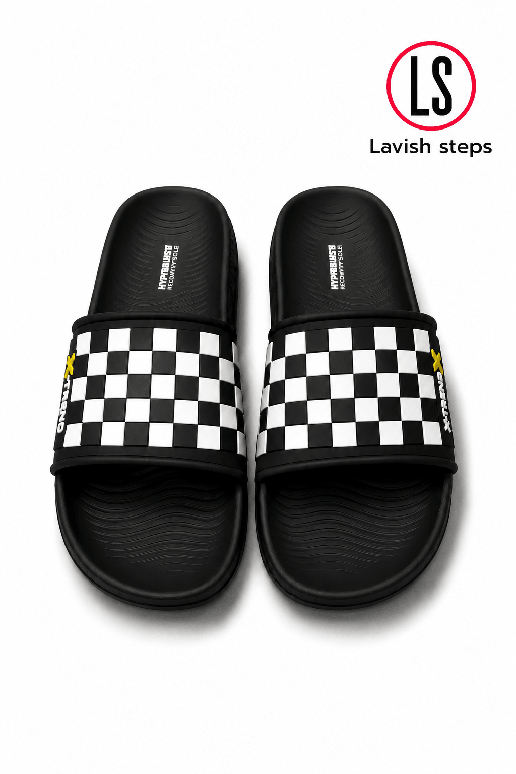 LAVISH ELITE CHECK SLIDES | PREMIUM EXPORT QUALITY | HYPER BURST RECOVERY SOLE “LIMITED EDITION” - Lavish steps