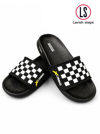 LAVISH ELITE CHECK SLIDES | PREMIUM EXPORT QUALITY | HYPER BURST RECOVERY SOLE “LIMITED EDITION” - Lavish steps