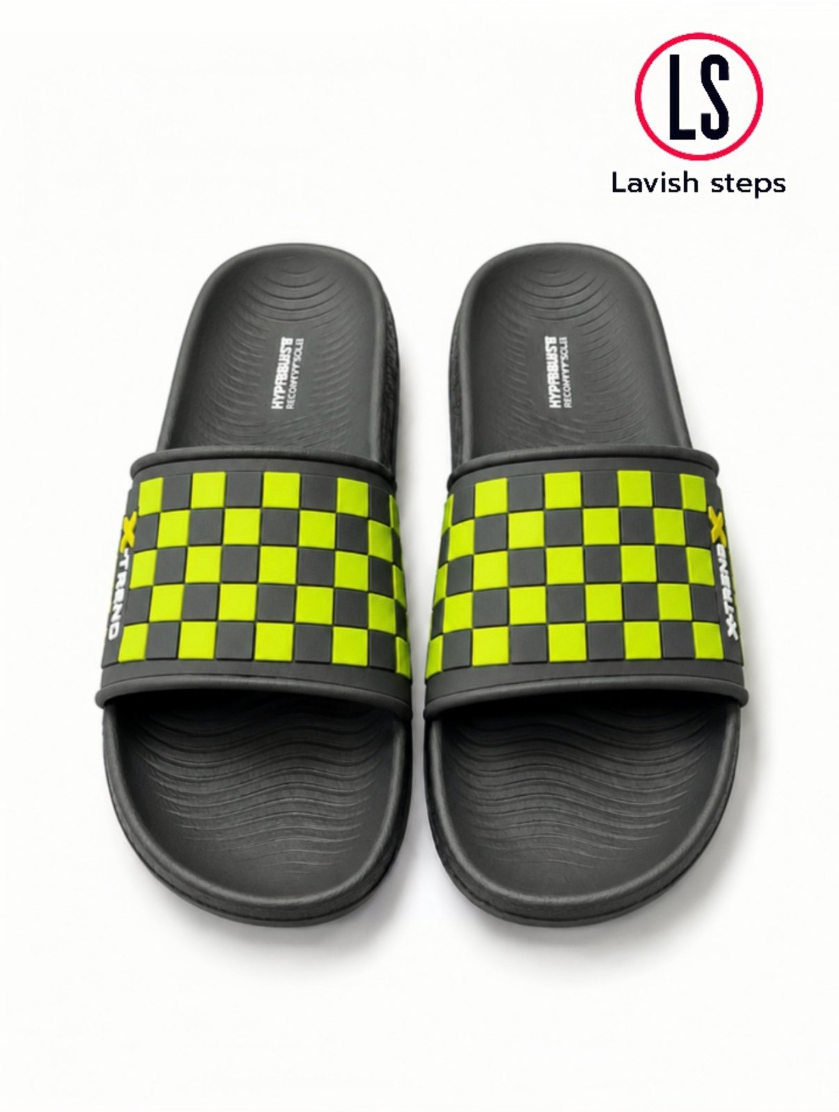 LAVISH ELITE CHECK SLIDES | PREMIUM EXPORT QUALITY | HYPER BURST RECOVERY SOLE “LIMITED EDITION” - Lavish steps