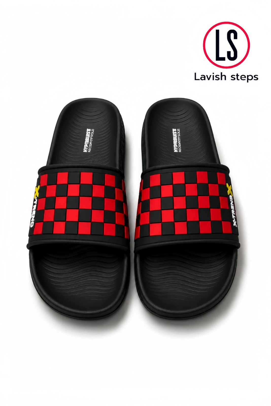 LAVISH ELITE CHECK SLIDES | PREMIUM EXPORT QUALITY | HYPER BURST RECOVERY SOLE “LIMITED EDITION” - Lavish steps
