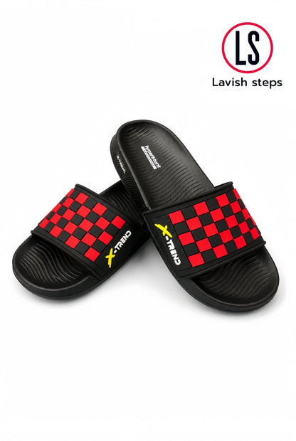 LAVISH ELITE CHECK SLIDES | PREMIUM EXPORT QUALITY | HYPER BURST RECOVERY SOLE “LIMITED EDITION” - Lavish steps